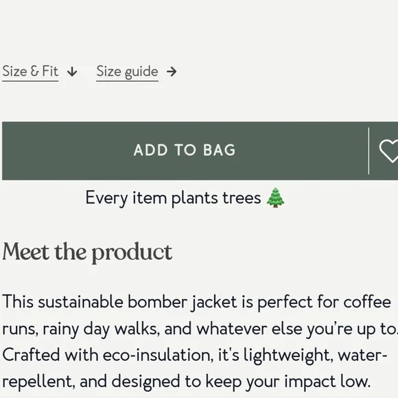 Tentree Diamond Padded Bomber Jacket Tundra NWT